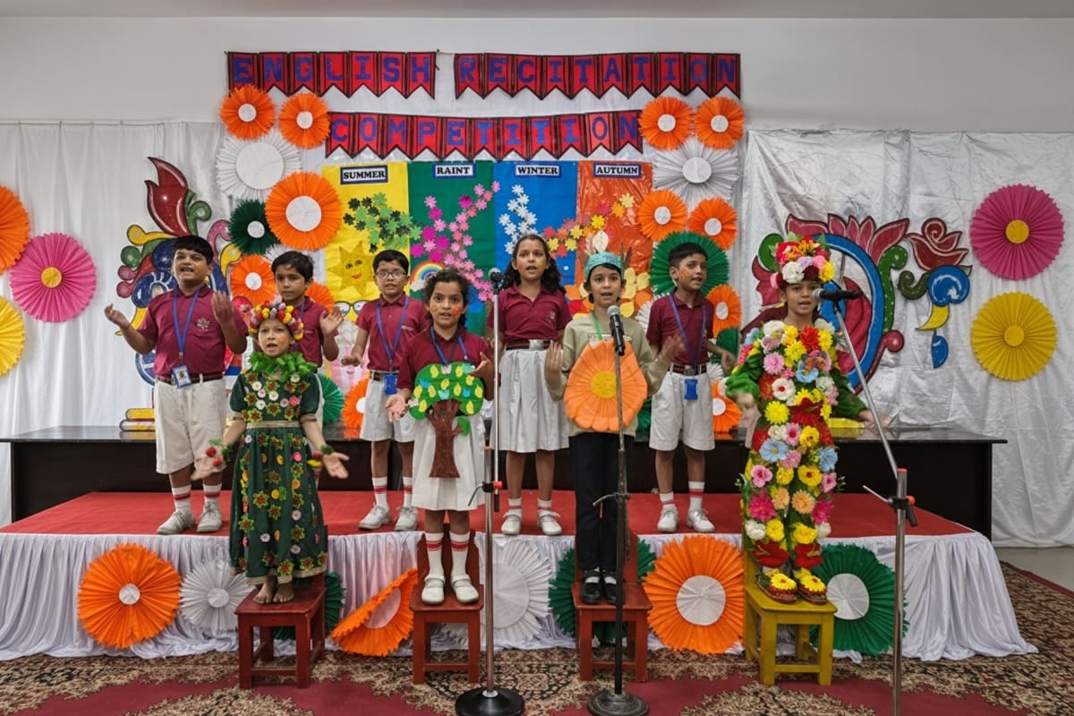Young learners performing